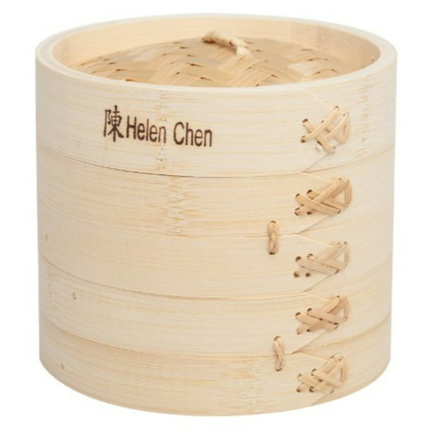 5 ½ x 6 Inches Helen's Asian Kitchen Natural Bamboo Steamer with Lid